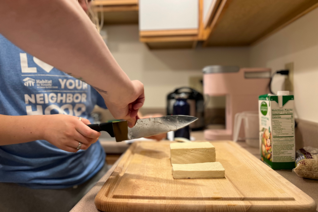 Student practicing independent living skills