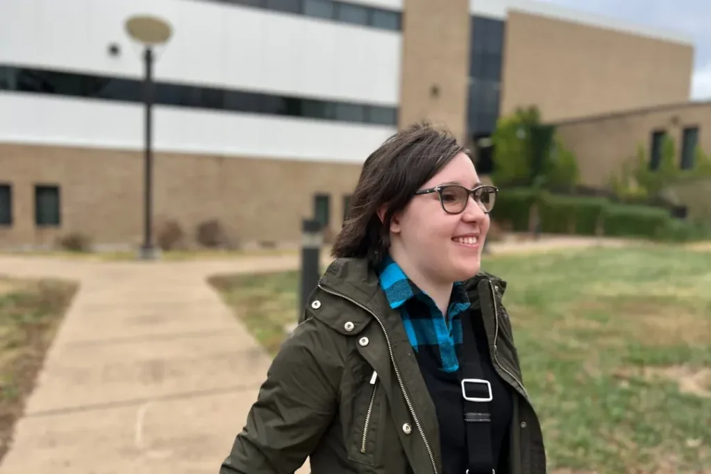 OPTIONS student in a college campus environment as part of the College Transition Track
